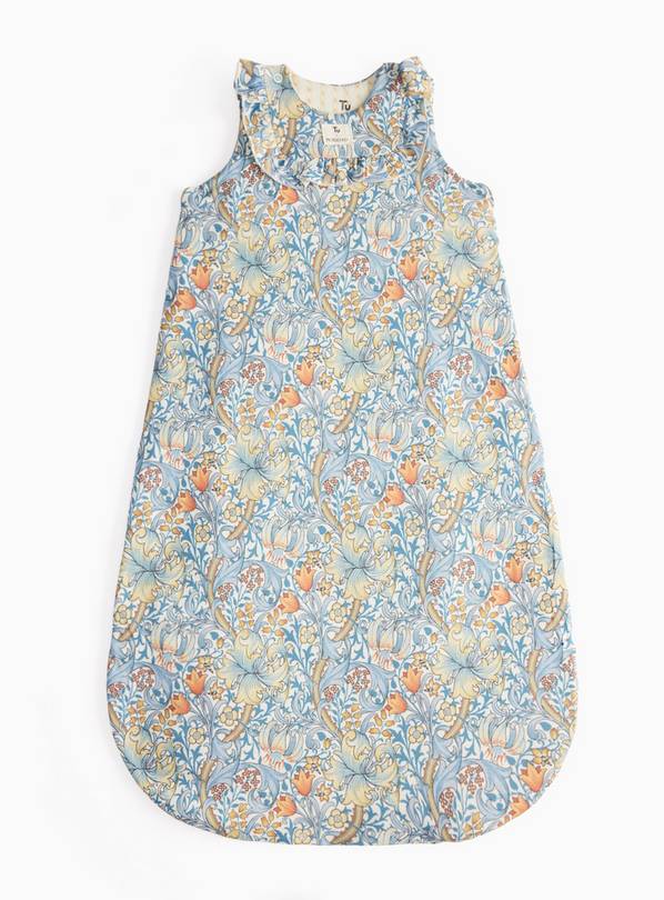 Tu x Morris & Co. Floral Print Sleeping Bag 1.5 Tog & Cot Sheet Set 12-18 months